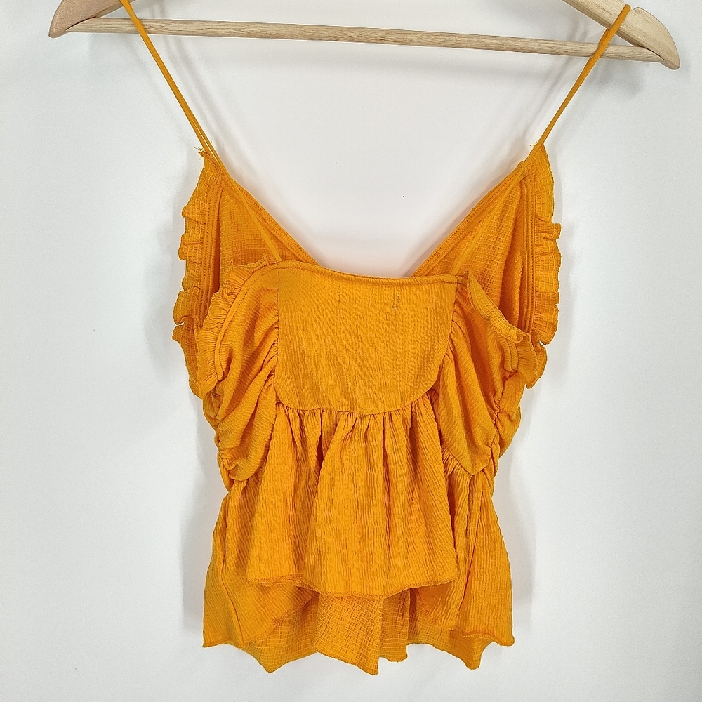 Women's Orange Ruffled Top - Picture 5 of 9